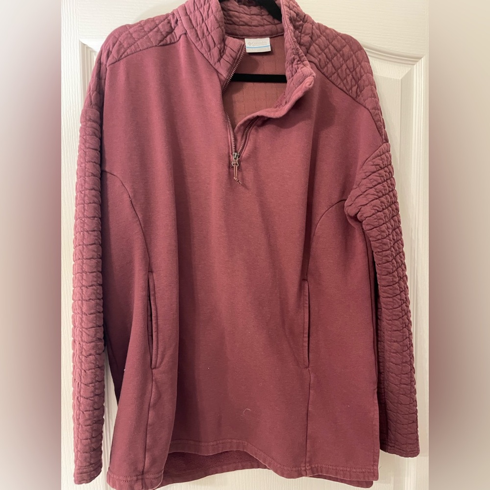 Columbia Men's Burgundy Zip-Up Sweater